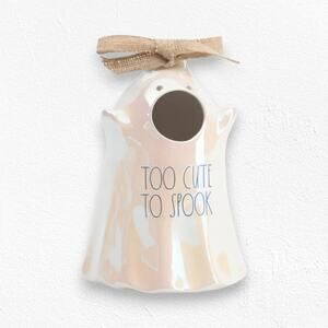 Rae Dunn Iridescent Ceramic Ghost Too Cute To Spook Boo Y’all Halloween Decor